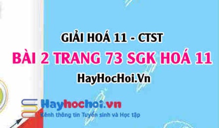 Giải bài 2 trang 73 Hoá 11 SGK Chân trời sáng tạo